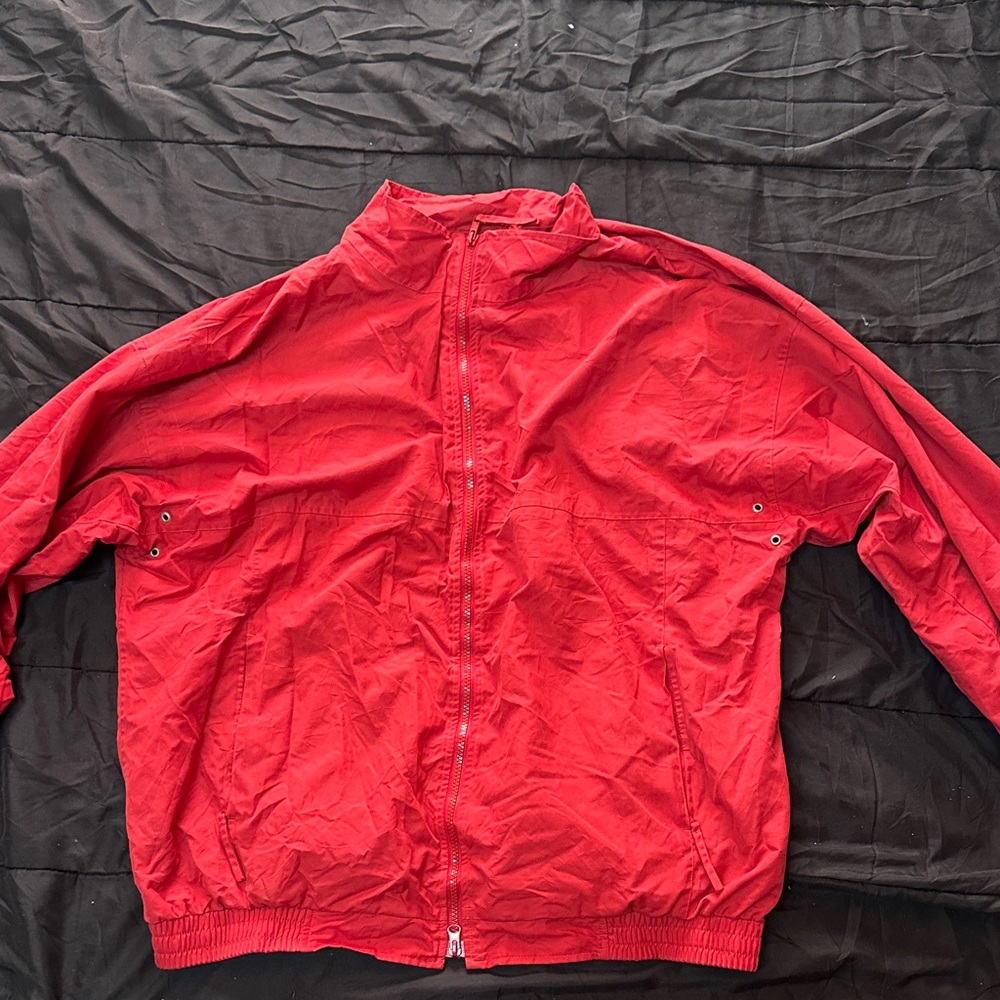 Vibrant Red Men's Windbreaker
